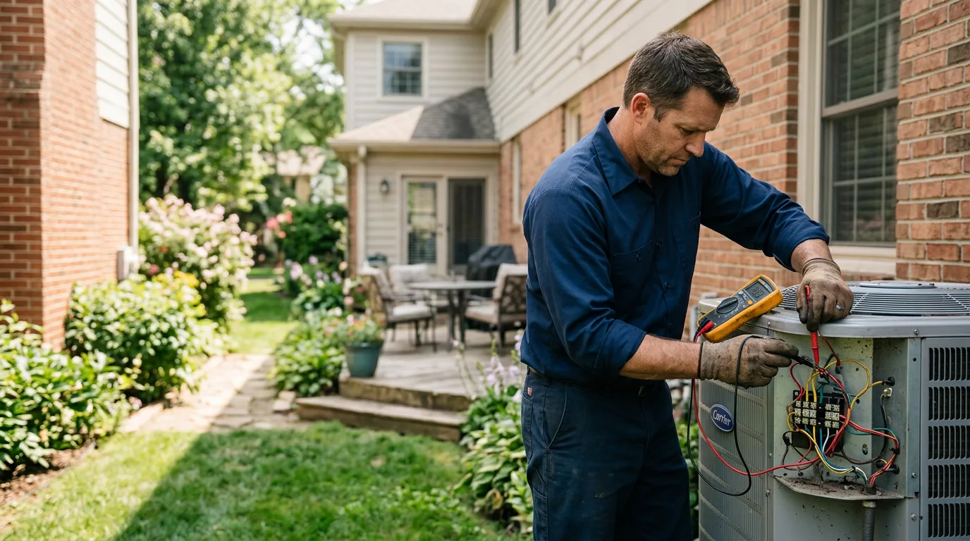 HVAC technician working near Fairfax, OK